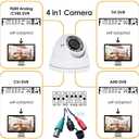 Analog CCTV Camera HD 1080P 4-in-1 (TVI/AHD/CVI/CVBS) Security Dome Camera Outdoor, 2.8mm-12mm Manual Focus/Zoom Varifocal Lens, Weatherproof Metal Housing 36 IR-LEDs Day & Night Monitoring (White)