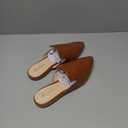 Mules for Woman Comfortable Pointed Toe Backless Loafers Flat Mule Business Casual Shoes Slides Slip on, Brown , 7.5(M)