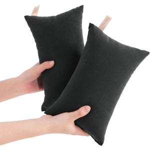 NTBAY Tiny Pillows, Down Alternative 7"x11" Microfiber Mini Pillow for Travel, Pets, Soft Machine Washable Small Pillows for Neck, Wrist, Lumbar and Knee, Black