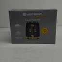 West Bend Timeless 2-Slice Toaster with 7 Browning Levels, Bagel/Waffle/Defrost Settings, High-Lift Lever, Anti-Jam, Easy-Clean Crumb Tray, 2-Slice, Blue/Gold