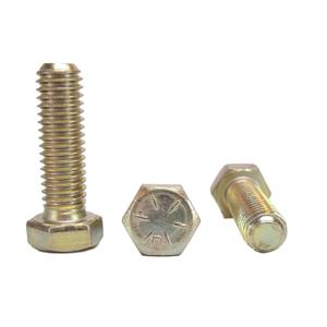 Chenango Supply 3/8-16 x 1-1/4" Grade 8 Hex Head Bolts  Alloy Steel, Yellow Chromate Zinc, High-Strength Hex Head Cap Screws, 25 Pieces