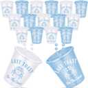 Landical 15 Pcs Last Toast on the Coast Bachelorette Cups White and Blue Shot Glass on Beaded Necklaces Plastic Coastal Adults Beach Wedding Party Favor Supplies