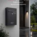 Uniclife Wall Mount Mailbox for Outside, Locking Mail Box, Large Mailbox with Key Lock, Security Mail Box for House, Safe Key Drop Box, Post Box, Steel Cash Drop Box for Home Office School, Black