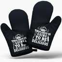 Funny Women Men Cooking and Baking BBQ Kitchen Gadgets with Heat Resistant Silicone Non-Slip, This Sxxt is Going to be Delicious Oven Mitts Set of 2, Gifts for Bake Lover Mom Dad Friends Chef