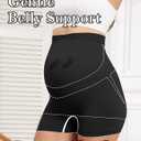 Y25D Maternity Shapewear Seamless Underwear Over Bump Pregnancy Shorts High Waist Panties Under Dress Belly Support Black, XXL