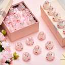 2 x DEEKIN 24 Pcs Valentine Glitter Rubber Ducks 2" Pink Ducks Valentine Party Favors Decorations for Lovers Anniversary Celebration Couples Gift