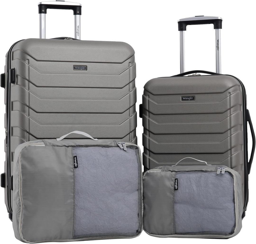 Wrangler Miami Luggage & Packing Cubes, Desert Taupe, 4 Piece Set