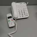 VTech SN5147 Amplified Corded/Cordless Senior Phone with Answering Machine, Big Buttons, 90dB ExtraLoud Visual Ringer, 50dB Audio Assist, Call Blocker, White