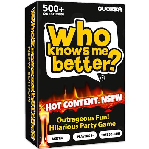 QUOKKA Who Knows Me Better? - Hot & Wild Edition | Bold & Spicy Party Card Game for Adults Only | 500+ Daring Questions to Expose Your Friends’ Deepest Desires 2 Pack