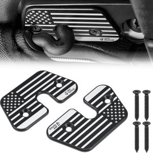 JOYTUTUS Sun Visor Repair Kit, Heavy Duty Visor Clips Compatible with Wrangler JK 2018, JL 2018-2023, 2020-2023 Gladiator, Used for Repairs Vehicle Sagging Sun Visor - 2 PCS (Black & White (Flag))