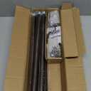 Bronze Curtain Rods for Windows 48 to 84 Inches Adjustable Decorative 1 Inch Diameter Single Window Curtain Rod Set with Classic Finials, Bronze with Gold Finishing (28"-88")