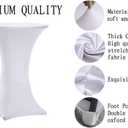 Tina's 4 Pack 36x43 Inch Highboy Spandex Cocktail Table Covers, White, Fitted Stretch Cocktail Table Tablecloth for Round Tables