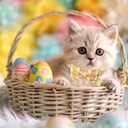 6 Pcs Easter's Day Cat Collars with Bell Bow Tie Bandana Breakaway with Bow and Bells Adjustable Safety Cat Collars for Kitten (Yellow)