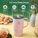 REDUCE 18 oz Hot1 Stainless Steel Insulated Mug with Temperature Adjusting Lid - Dual-Wall Vacuum, Cupholder Friendly - Keeps Drinks Hot for 6 Hours - Ideal for Coffee, Tea & Other - Pink Salt