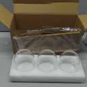 Glass Jars with Cork Lids, 3 Pack Small Decorative Jars with Acacia Tray, Bathroom Qtip and Cotton Ball Holder Set, Cute Coffee Bar Containers for Sugar Candy Tea, Apothecary Jars (17oz)