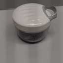 Manual Food Processor Vegetable Chopper 2.3 Cup Small Mini Hand Pull String Onion Chopper Garlic Mincer Cutter with 3 Stainless Steel Blades - White