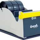 WOD TTD3SD Tabletop Multi-Roll Steel Desktop Tape Dispenser, Blue & Gray - Fits Tape up to 3 inch Wide, Holds 3 inch core, Weighted Rubber Base for Stability