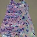Domusgo Kids Girls Gymnastics Leotard Size 5-6 Years Old Tumble Bodysuits Violet Blue Butterfly Practice Bodysuits