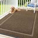 OLANLY Front Door Mat Indoor Outdoor Entrance, Waterproof All-Season, All-Weather Doormat, Sturdy Natural Rubber, Fade Resistant, Low Profile, Easy Clean Patio Porch Entryway Mat, 71x47, Brown