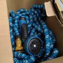 100 ft Expandable Garden Hose - Durable 3750D Fabric, 4-Layer Latex Core, Solid Brass Connectors Expanding Water hoses - 10 Spray Nozzles & Convenient Storage Bag Included