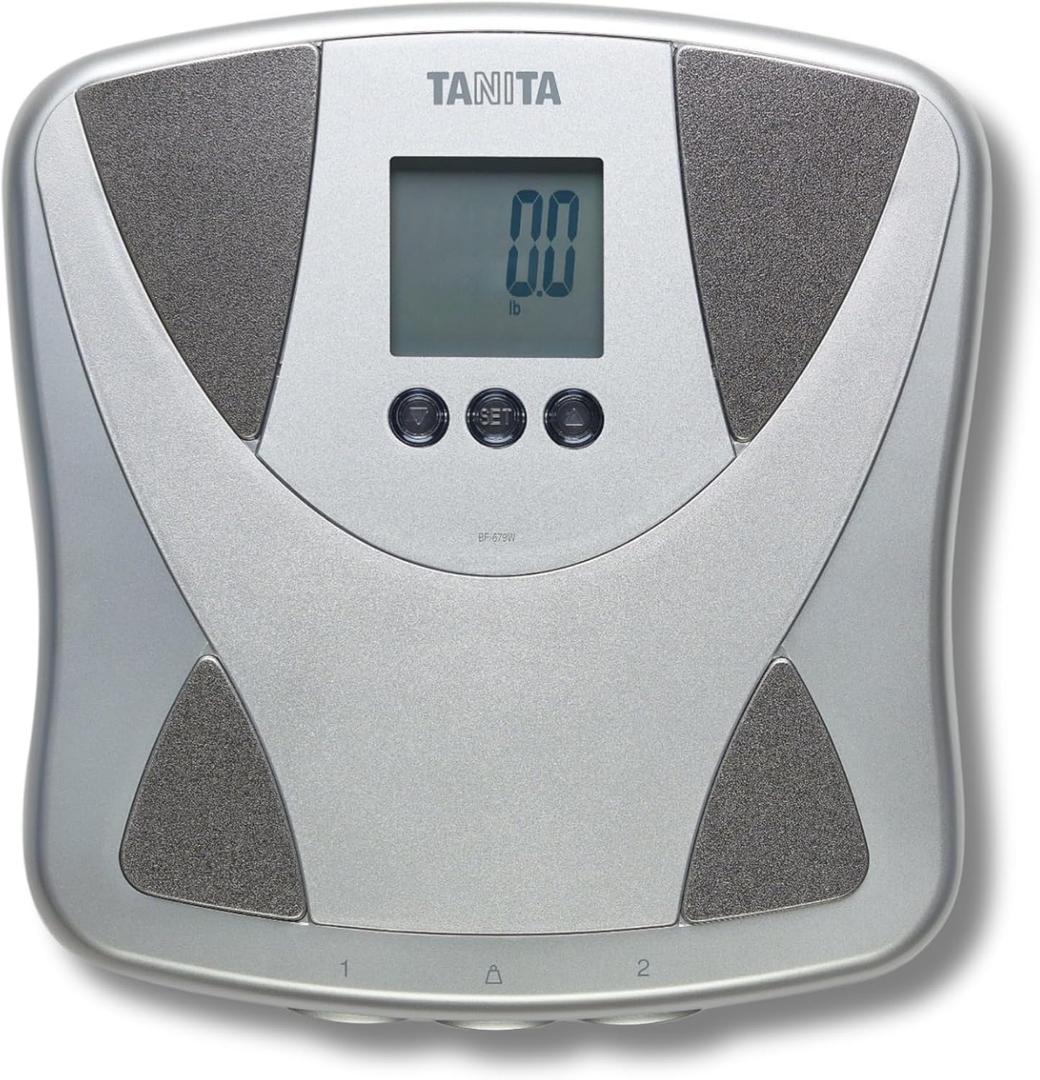 Tanita BF-679W Multi-Frequency Digital Body Fat and Body Water Scale - Smart Bathroom Weight Scale - Body Composition Monitor with Japan Technology - 300 lb Capacity - 2-User Memory