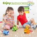 Bubble Machine Gun for Toddlers, LED Airplane Bubble Machine Gun for Kids, Bubble Toys with DIY Sticker Bubble Solutions for Outdoor Party Birthday Summer Fun (Green)