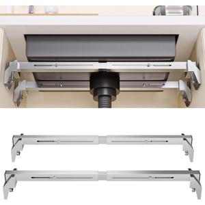 2 Pack Adjustable Undermount Sink Supports Brackets 304 Stainless Steel Undermount Sink Support Repair Kit Save Space for Heavy Duty Under Mount Kitchen Bathroom Sink 36-51in/91-130cm