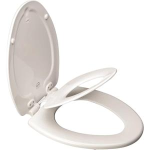 Bemis 1483SLOW 000 Nextstep Wood Elongated Slow-Close Toilet Seat, one-size, White