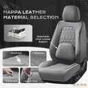 Coverado Seat Covers, Car Front Seat Covers with Backrest, Nappa Leather Car Seat Protectors,Waterproof &Breathable,Anti-Slip Automotive Seat Cushion, Universal Fit for Most Vehicles