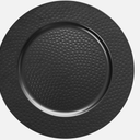 13" Hammered Charger Plates, Black Elegant Dinner Plate Chargers Set of 6, Round Server Ware for Wedding Party Decoration