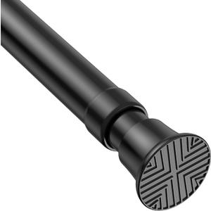 MEXAU Black Tension Curtain Rods18 to 36 Inch, Small Curtain Rods No Drilling,Short Spring Tension Rod for Windows Door Closet, Pressure Rod