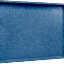 LNFUMS 20 x 14 inches Leather Rectangle Serving Tray with Hole Handles,High-End Light Large Service Tray for Ottoman Tray, Tea, Food, Butler - Countertop, Kitchen,Family Dinner, Picnic (Blue)