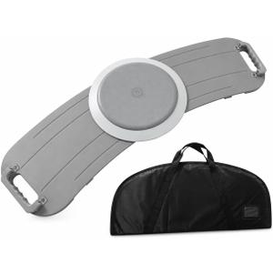Gray Transfer Board with Turntable and Carry Bag, Heavy Duty Sliding Transfer Board for Wheelchair, Bed, Chair Transfers, Non-Slip Mobility Aid