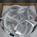 Ceiling Fan with Light,Modern Indoor Flush Mount Ceiling Fan with Dimmable LED Light and Remote Control 3 Color Temperatures 6 Gear Wind Speed for Kids Room Bedroom 100W 32in7in