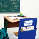 24 Pcs Chair Pockets for Classrooms 17 x 20 Inches Student Chair Bag Chairback with Name Tag for Keeping Student Book School Table Organized