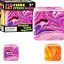1 Pack Fidget Toys Squishy Stress Cube, Stress Balls for Kids Adults Squishies Stress Relief, Ice Squishy Cube Sugar Balls, Sensory Toys for Kids with Autism, Fidgets for Classroom Prize Toys (Pink)