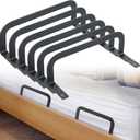 Hicarer 6 Pcs Mattress Slide Stopper Non Slip Mattress Retainer Bar for Adjustable Beds Holder Metal Stabilizers for Wooden Bed Frame to Prevent Sliding Holder in Place Gripper
