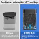 FRESHLIX Kitchen Trash Can Automatic Touchless with 360 Motion Sensor & Silent Close Lid 6 Gallon Stainless Steel Auto-Adsorption Smart Bathroom Garbage Cans with Pre-Cut Drawstring Bags