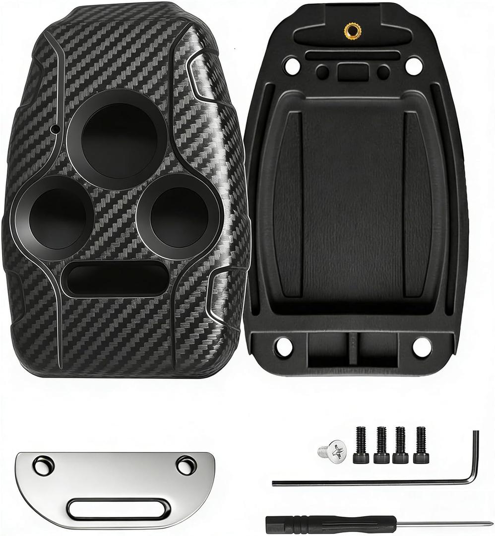 Carbon Fiber Key Fob Shell for Honda Accord, Civic EX,Pilot,CR-V | Fits Honda Accord 03-12,Civic EX 06-13,Pilot 09-15, Reuse Original Blade, No Cutting Required; Molded Brass Inserts & Durable