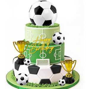 Large Soccer Ball Cake Toppers Soccer Birthday Cake Decoration Sports Ball Player Cake Decorations for Men Boy Football Sport Theme Birthday Party Suppplies