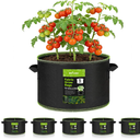 BN-LINK 5-Pack 10 Gallon Grow Bags, Heavy Duty Aeration Fabric Pots with Handles, Thickened Nonwoven Plant Bags for Vegetables, Flowers, Fruits