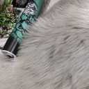 Carvapet 2x3 Small Faux Sheepskin Fur Rug - Grey Soft Fluffy Shaggy Area Carpet, Fuzzy Throw Rug and Plush Chair Cover for Bedroom Living Room Nursery