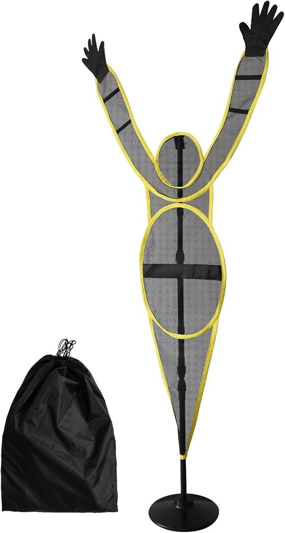 Defender Training Dummy | Fixed Arms for Stable Defense Practice | Height-Adjustable Steel Base | Basketball, Soccer, Football Mannequin (Orange)