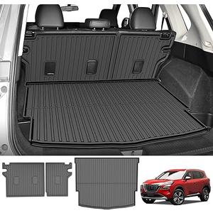 Cargo Mat Combo Set for Nissan Rogue 2021-2025 (Not for Rogue Sport) All Weather Trunk Liner and Seat Back Protectors Upgrade Cargo Accessories