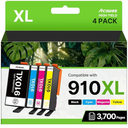 Acaves 910XL Ink Cartridges for HP Printers Compatible with HP 910 Ink Cartridges Combo Pack 910 XL Ink 910XL Black and Color Combo Pack Use with OfficeJet 8020 8025 8035 Printers (4 Pack)