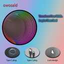 Infinity Mirror Light Round, Remote Controlled, USB Powered LED Wall Decor, Dimmable RGB Color Changing (Black, Remote Control)