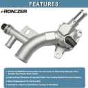 Aluminum Engine Coolant Thermostat Housing Water Outlet Kit with Coolant Reservoir Inlet Hose Compatible with 2011-2021 Chevy Cruze Sonic Trax, Buick Encore 1.4L Replaces 25193922, 902-846, 13251447