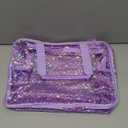 Clear PVC Star Large Cosmetic Bag, Transparent Large Zippered Opening Makeup Bag, Portable Waterproof Travel Bag with Handle, Gym, Swimming and Beach Bag (05Purple)