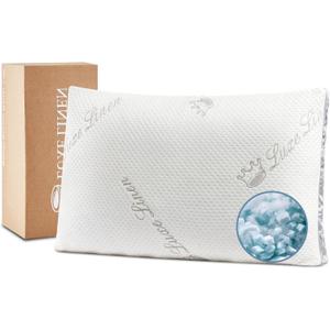 Organic Cotton Pillows Queen Size Set of 2, Shredded Memory Foam Pillows, Adjustable Bed Pillows for Sleeping, 20"x30"Organic Cotton Bed Pillows for Side, Back, Stomach Sleepers