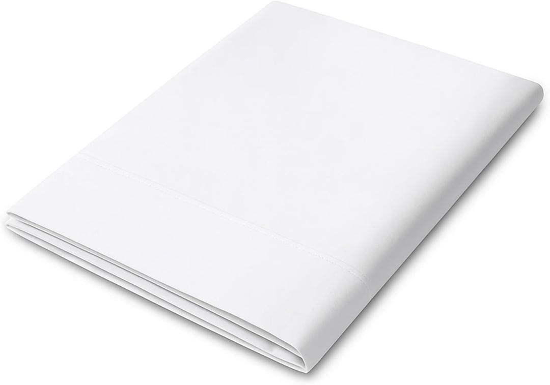 Flat Sheet Queen Size  100% Egyptian Cotton, 400 Thread Count  Luxury Hotel Quality Sateen Top Sheet, Crisp, Cool & Breathable, Durable Hotel-Quality Bed Linen  White